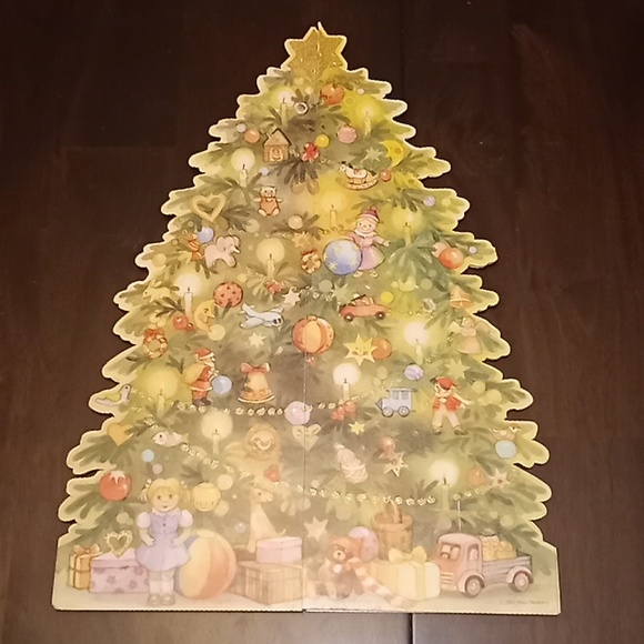 Vintage Advant Calendar Holiday Stand Up Christmas Tree - Picture 9 of 16